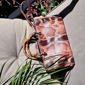 Gucci Multicolor Python Medium Bamboo Shopper Tote